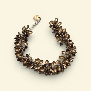 LOFT Gold and Red Leaf Bracelet